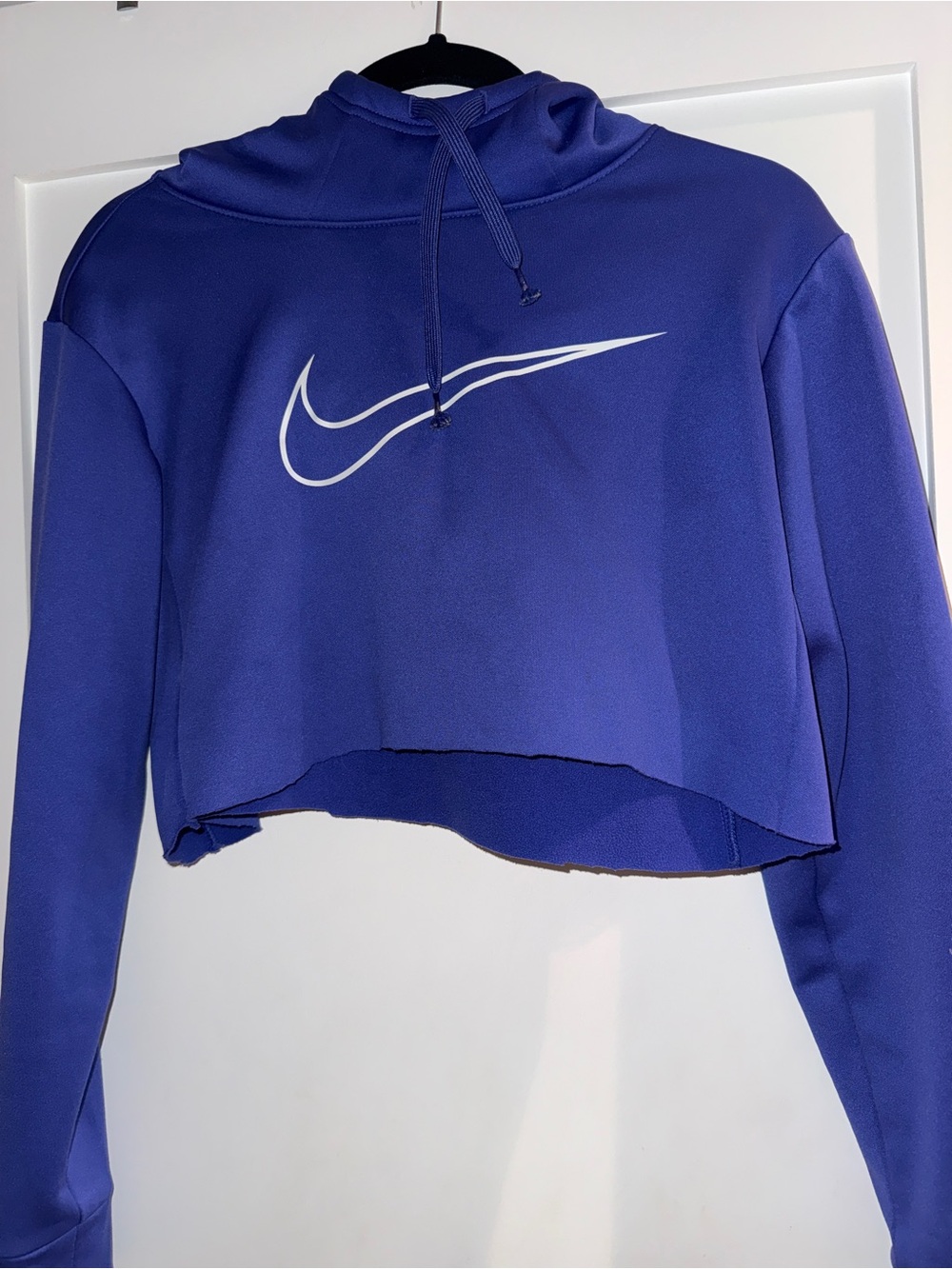 Nike Cropped Hoodie in Deep Blue / Purle with White Swoosh